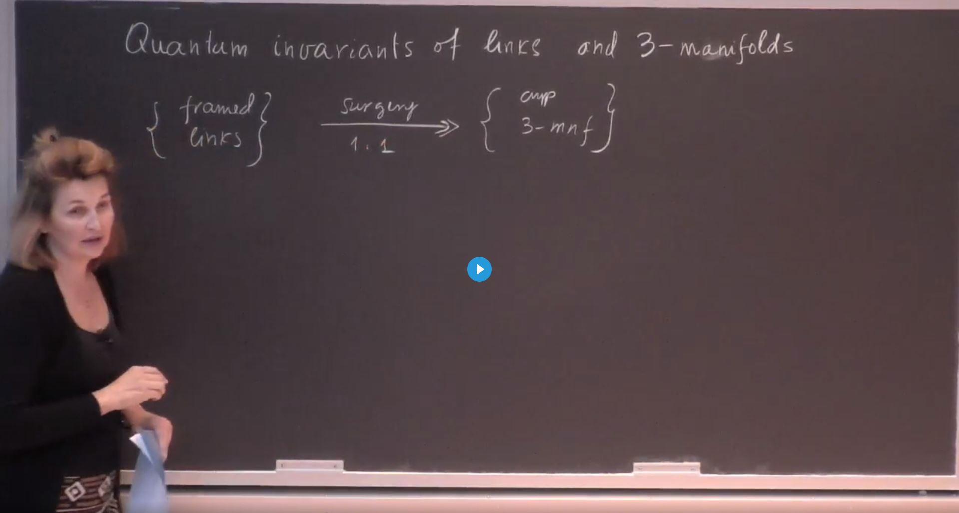 Introductory Workshop: Quantum Symmetries - Quantum invariants of links and 3-manifolds I Thumbnail