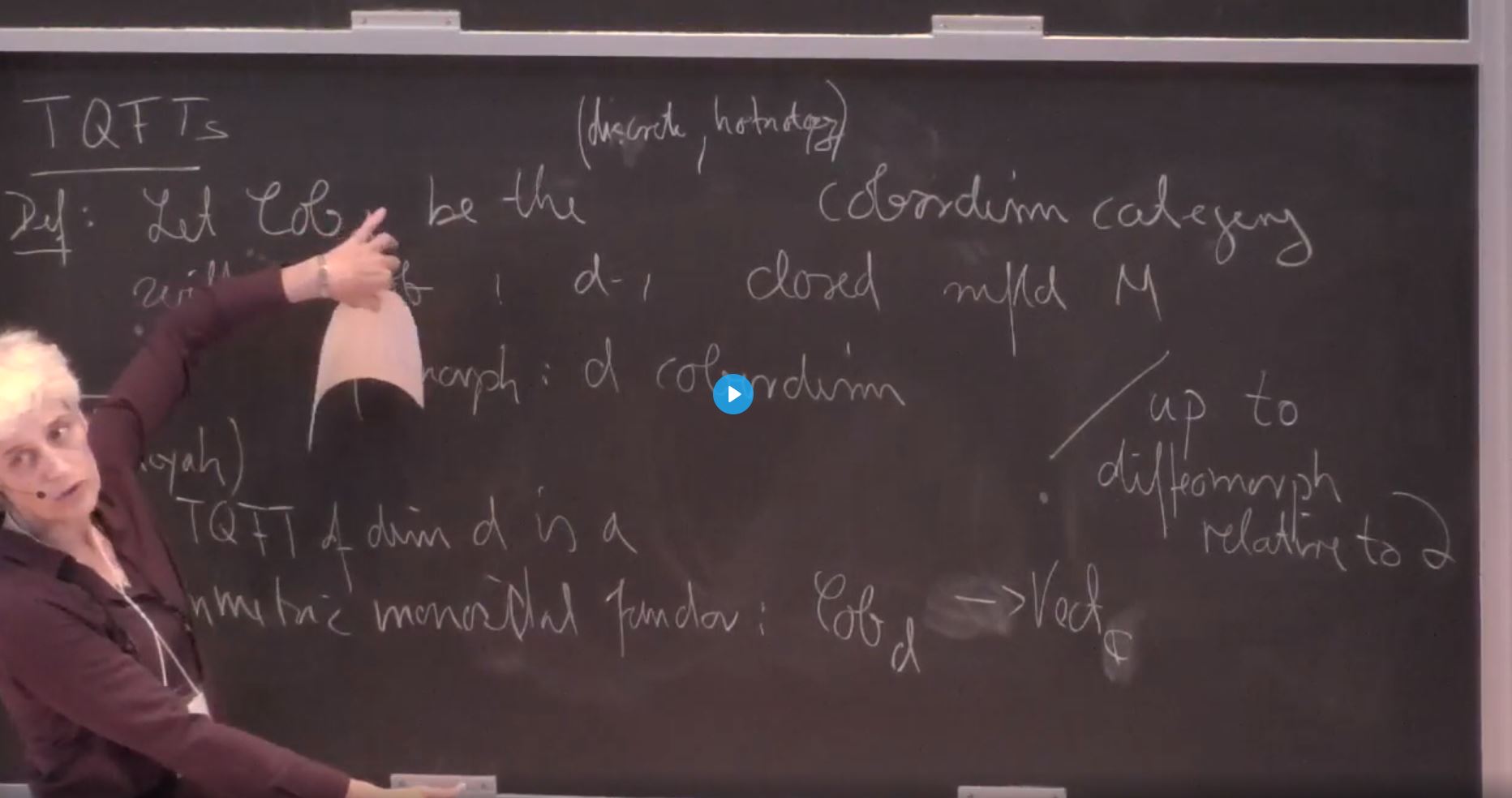 Introductory Workshop: Higher Categories And Categorification - Cobordism categories, classifying spaces and (invertible) TQFTs - I Thumbnail