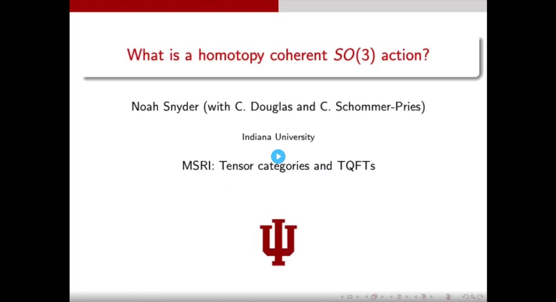 [Moved Online] Tensor Categories And Topological Quantum Field Theories - What is a homotopy coherent SO(3) action on a 3-groupoid? Thumbnail