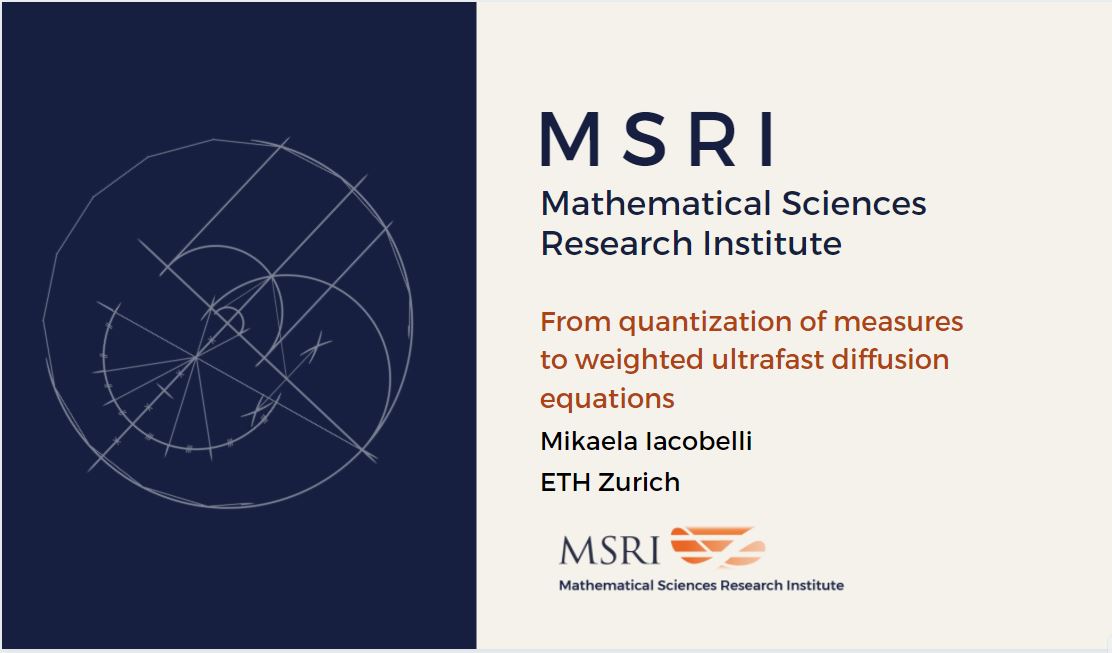 [Moved Online] Hot Topics: Optimal Transport And Applications To Machine Learning And Statistics - From quantization of measures to weighted ultrafast diffusion equations Thumbnail