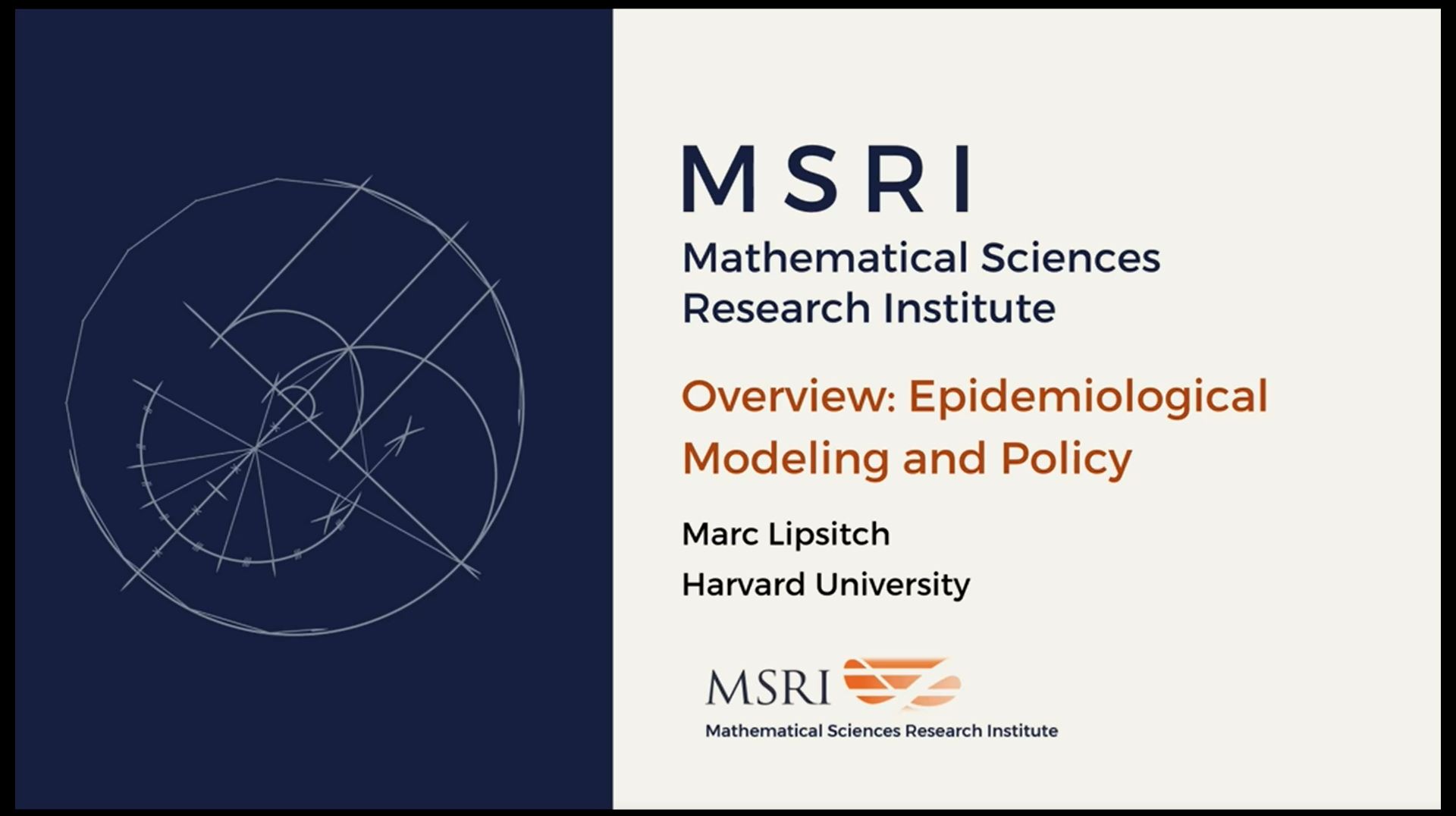 [Moved Online] Mathematical Models For Prediction And Control Of Epidemics - Overview: Epidemiological Modeling and Policy Thumbnail