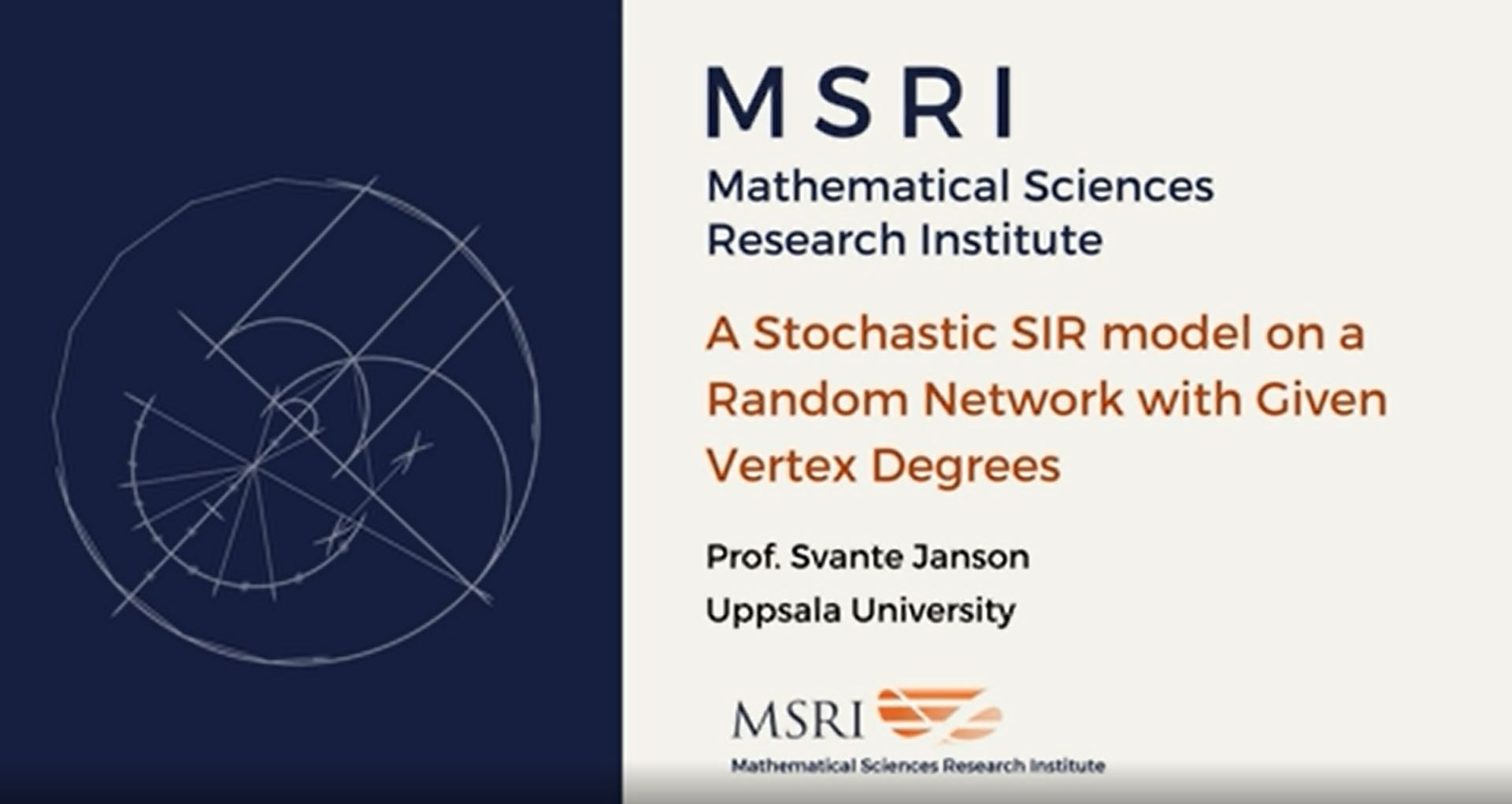 [Moved Online] Mathematical Models For Prediction And Control Of Epidemics - A stochastic SIR model on a random network with given vertex degrees Thumbnail