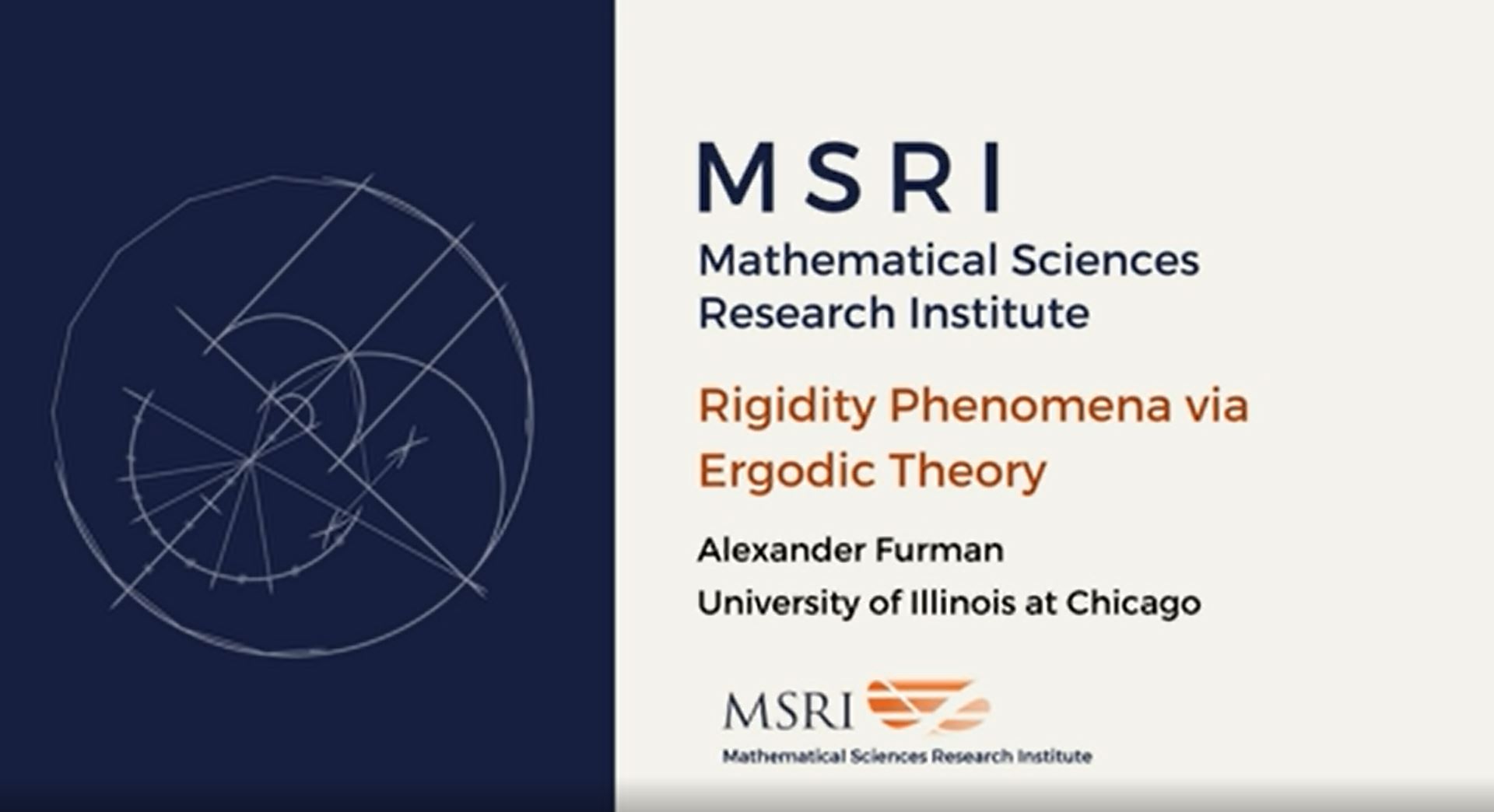 [Moved Online] Random And Arithmetic Structures In Topology: Introductory Workshop - Rigidity Phenomena via Ergodic Theory Thumbnail