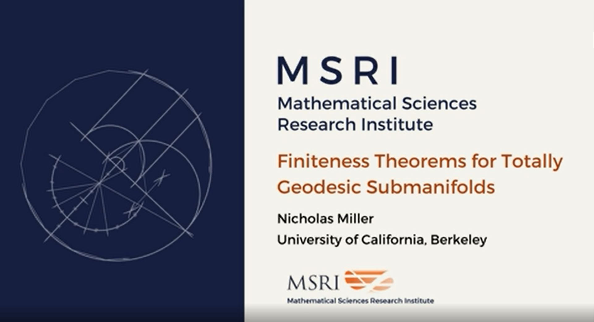 [Moved Online] Random And Arithmetic Structures In Topology: Introductory Workshop - Finiteness theorems for totally geodesic submanifolds Thumbnail