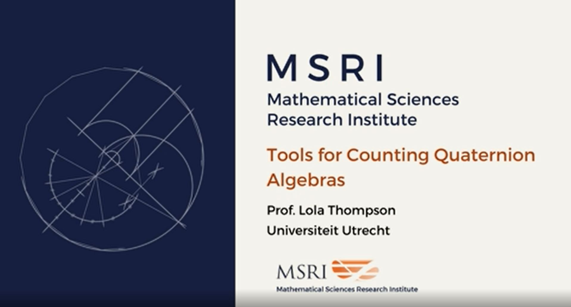 [Moved Online] Random And Arithmetic Structures In Topology: Introductory Workshop - Lecture #1: Tools for counting quaternion algebras Thumbnail