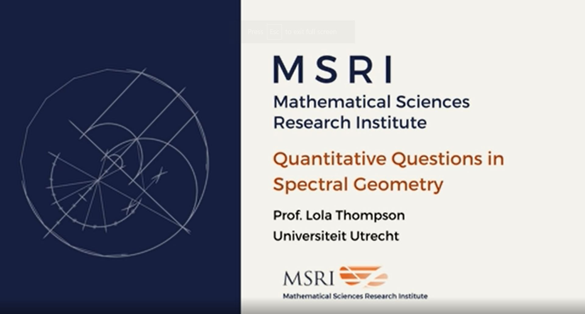 [Moved Online] Random And Arithmetic Structures In Topology: Introductory Workshop - Lecture #2: Quantitative questions in spectral geometry Thumbnail