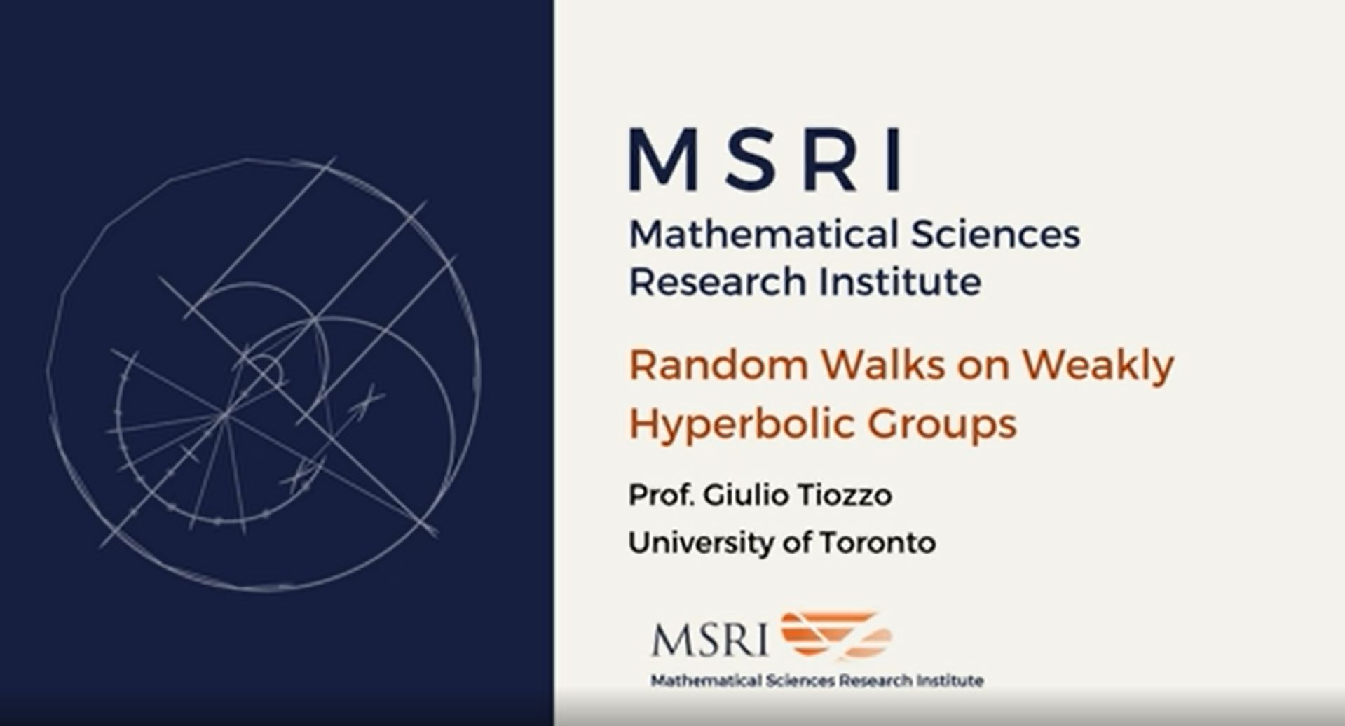 [Moved Online] Random And Arithmetic Structures In Topology: Introductory Workshop - Random walks on weakly hyperbolic groups Thumbnail