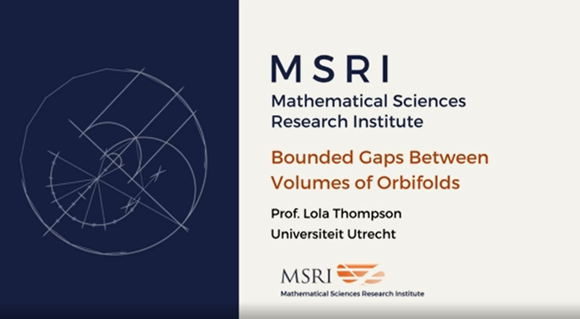 [Moved Online] Random And Arithmetic Structures In Topology: Introductory Workshop - Lecture #3: Bounded gaps between volumes of orbifolds Thumbnail