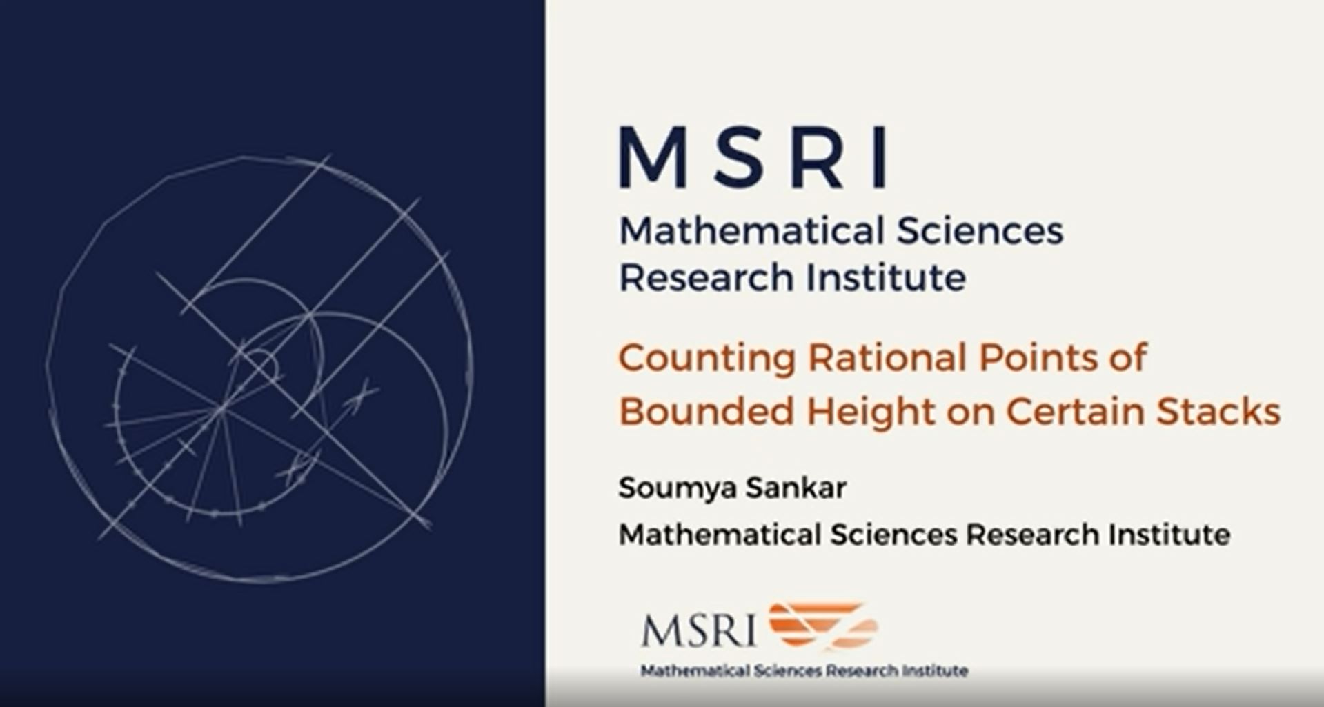 [Moved Online] Random And Arithmetic Structures In Topology: Introductory Workshop - Counting rational points of bounded height on certain stacks Thumbnail