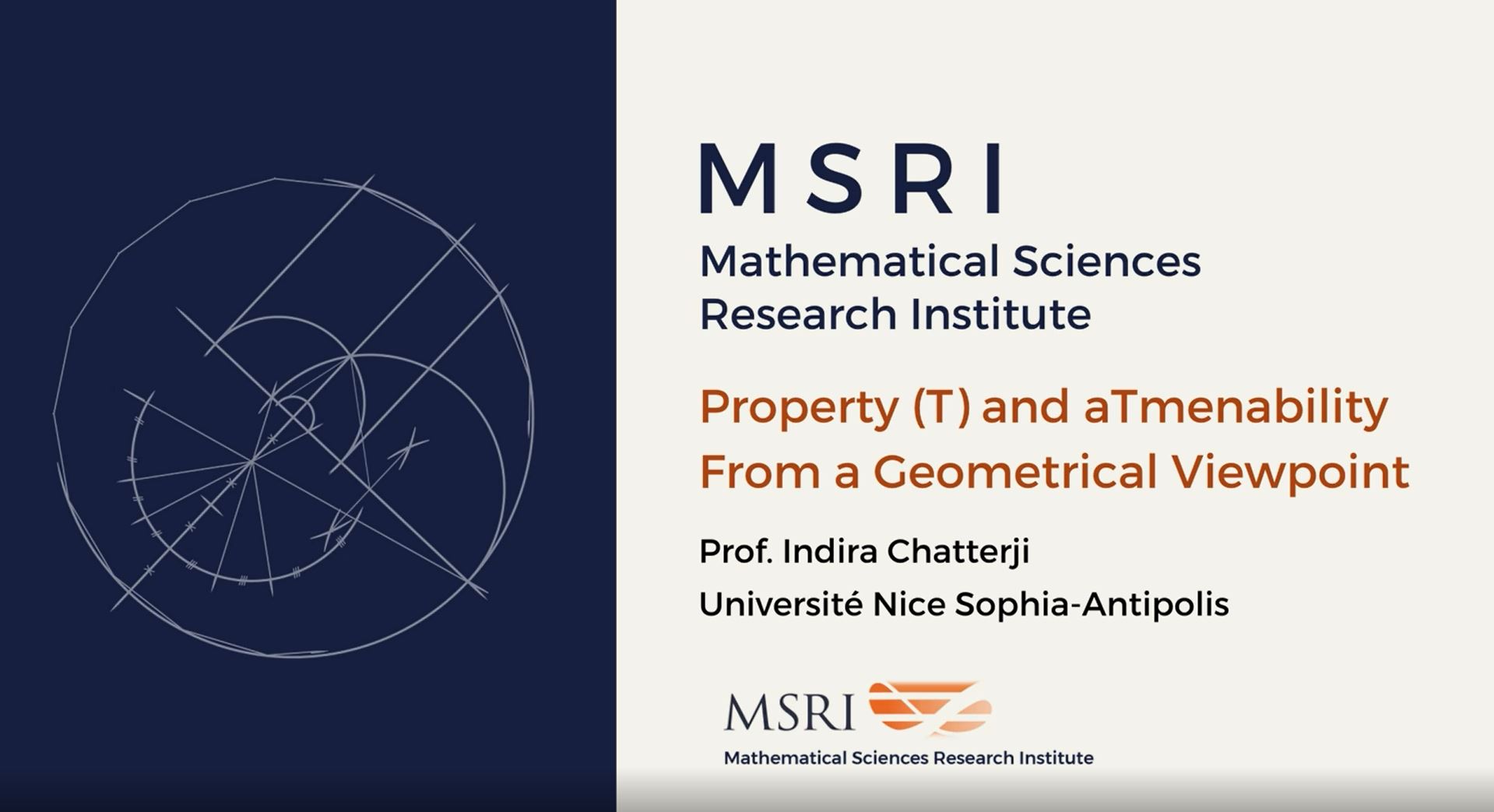 [Moved Online] Random And Arithmetic Structures In Topology: Introductory Workshop - Mini Course: Property (T) and aTmenability from a geometrical viewpoint Thumbnail