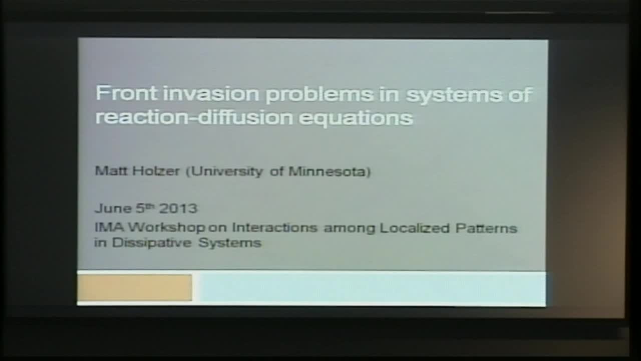 Front Invasion Problems in Systems of Reaction-diffusion Equations Thumbnail