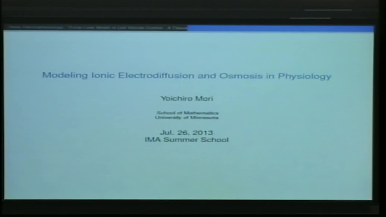 Modeling Electrodiffusion and Osmosis in Physiological Systems Thumbnail