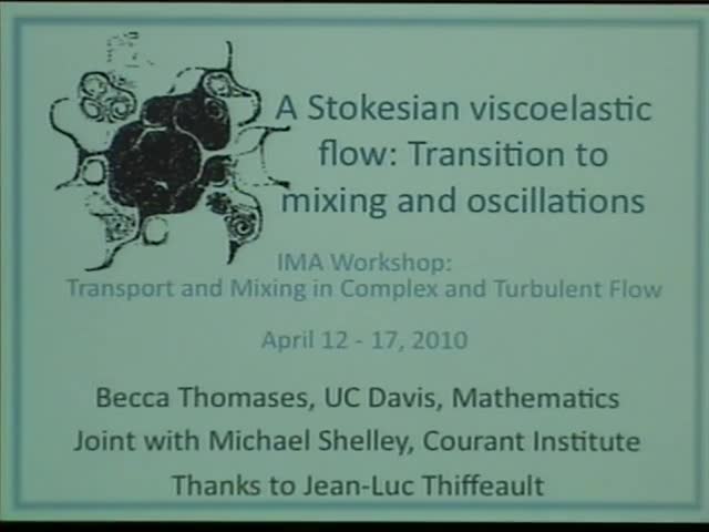 A Stokesian viscoelastic flow: Transition to mixing
 and oscillations Thumbnail