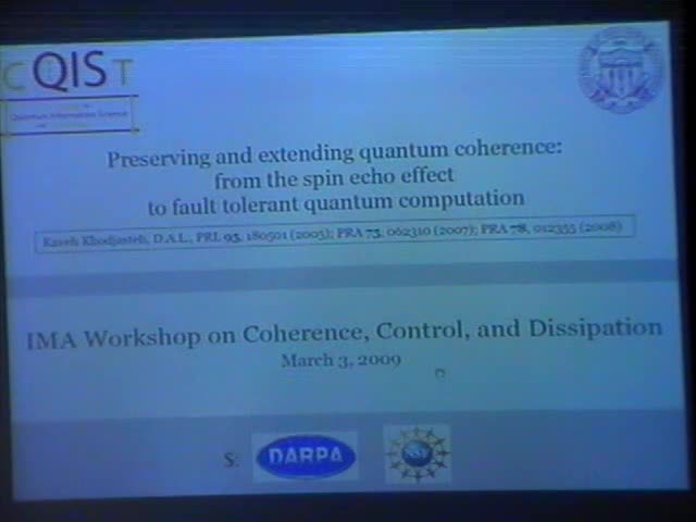 Preserving and extending quantum coherence: from the spin echo effect
to fault tolerant quantum computation Thumbnail