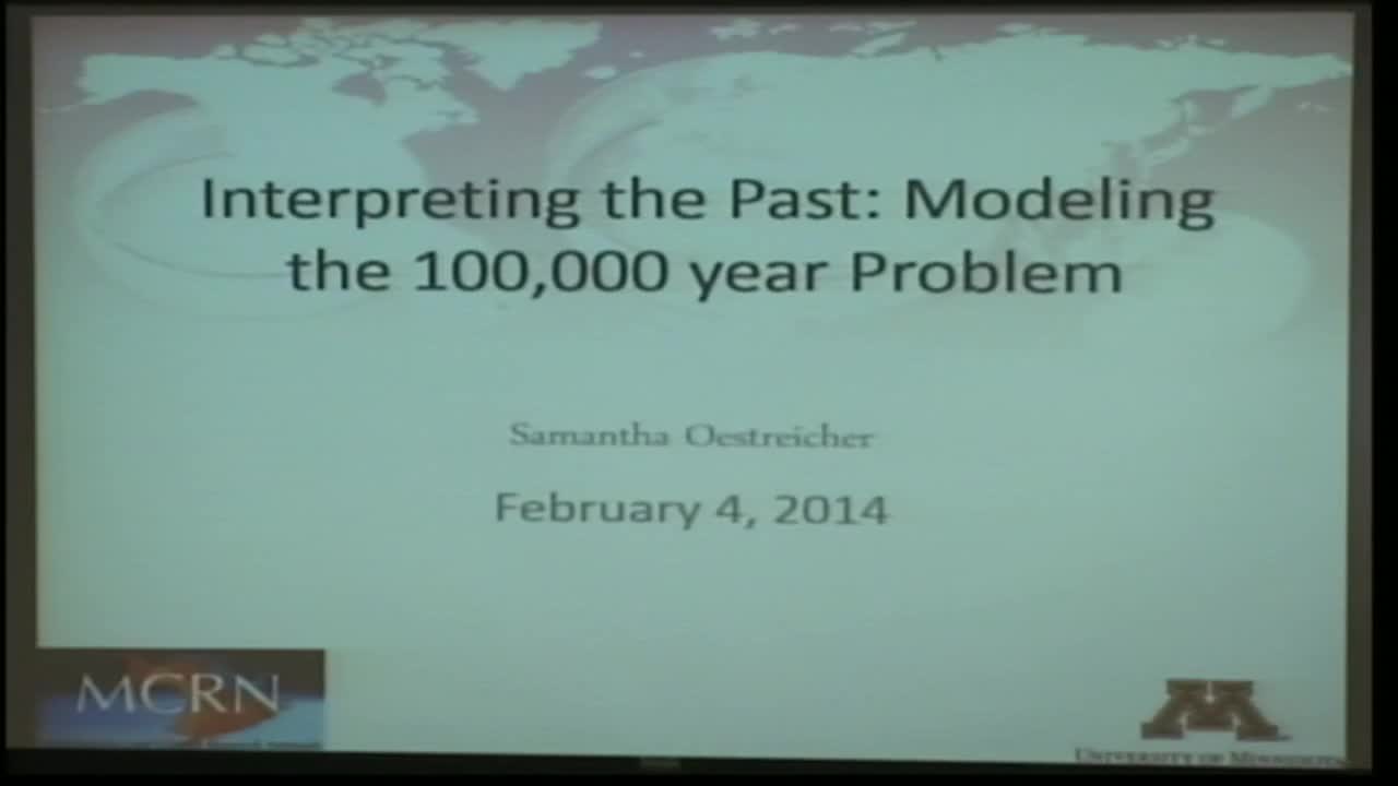 Interpreting the Past: Modeling the 100,000 year Problem Thumbnail