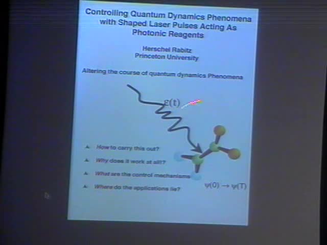 Controlling events at the atomic and molecular scales through Hamiltonian manipulation  Thumbnail