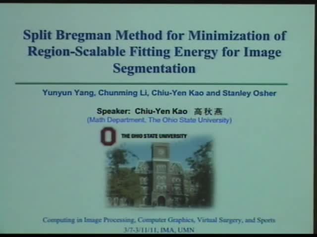 Split Bregman Method for Minimization of Region-Scalable Fitting Energy for Image Segmentation Thumbnail