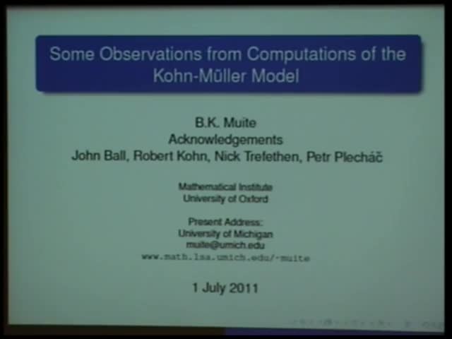 Some observations from computations of the Kohn-Muller model Thumbnail