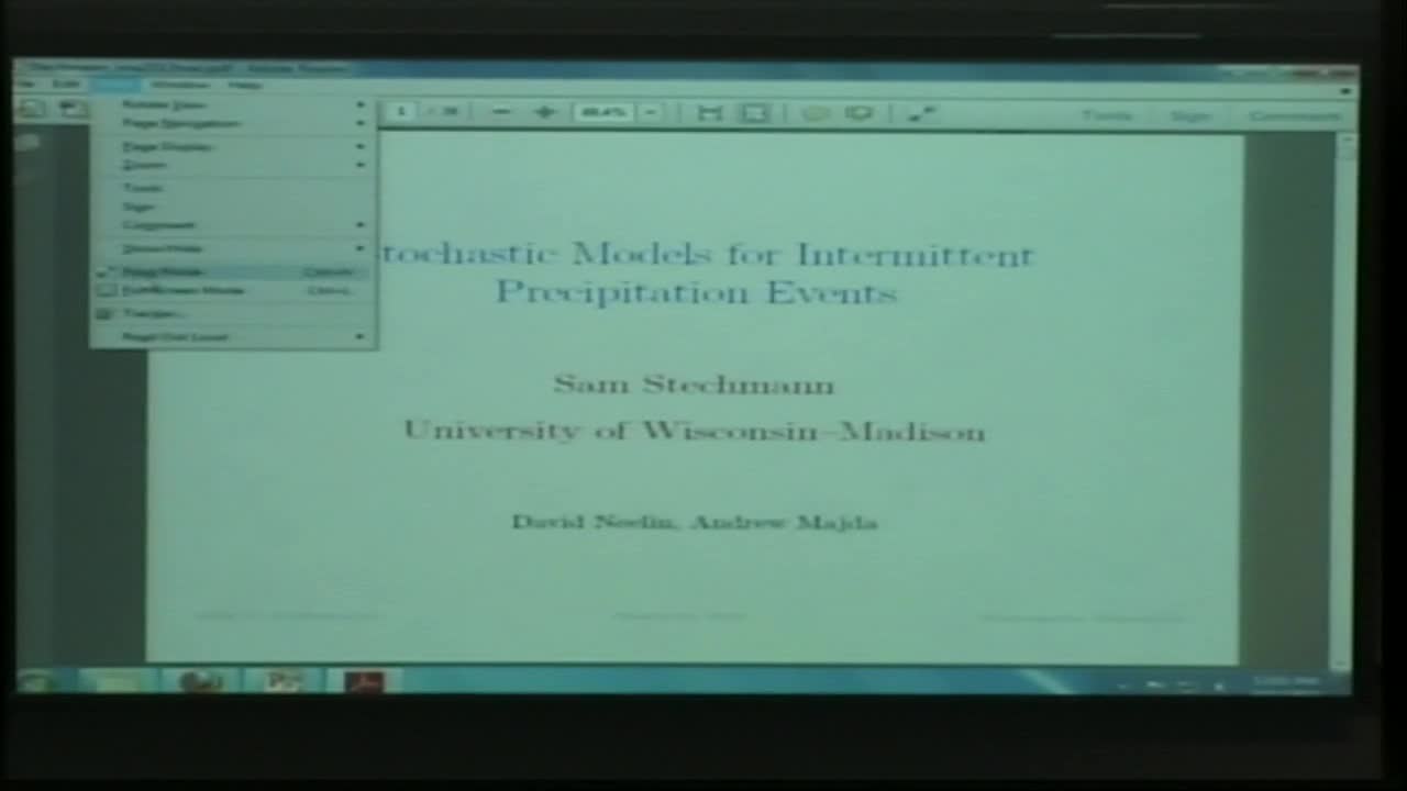 Stochastic Models for Intermittent Precipitation Events Thumbnail