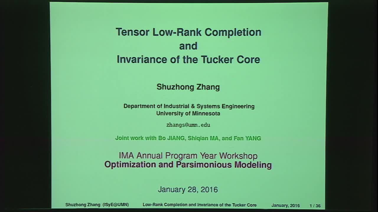 Tensor Low-Rank Completion and Invariance of the Tucker Core Thumbnail