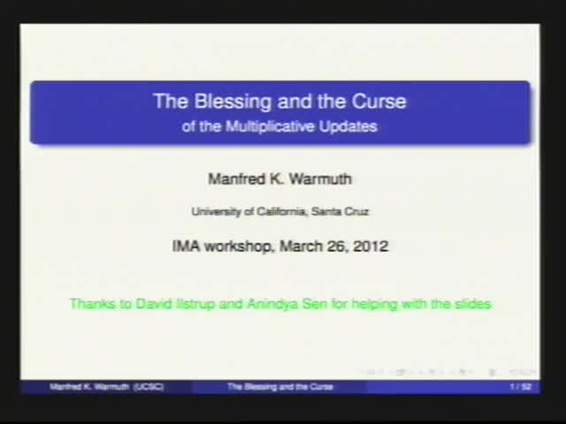 The blessing and the curse of the multiplicative updates
- discusses connections between in vitro selection,
  and the multiplicative updates of online learning  Thumbnail