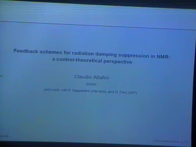 Feedback schemes for radiation damping suppression in NMR: a control-theoretical perspective  Thumbnail