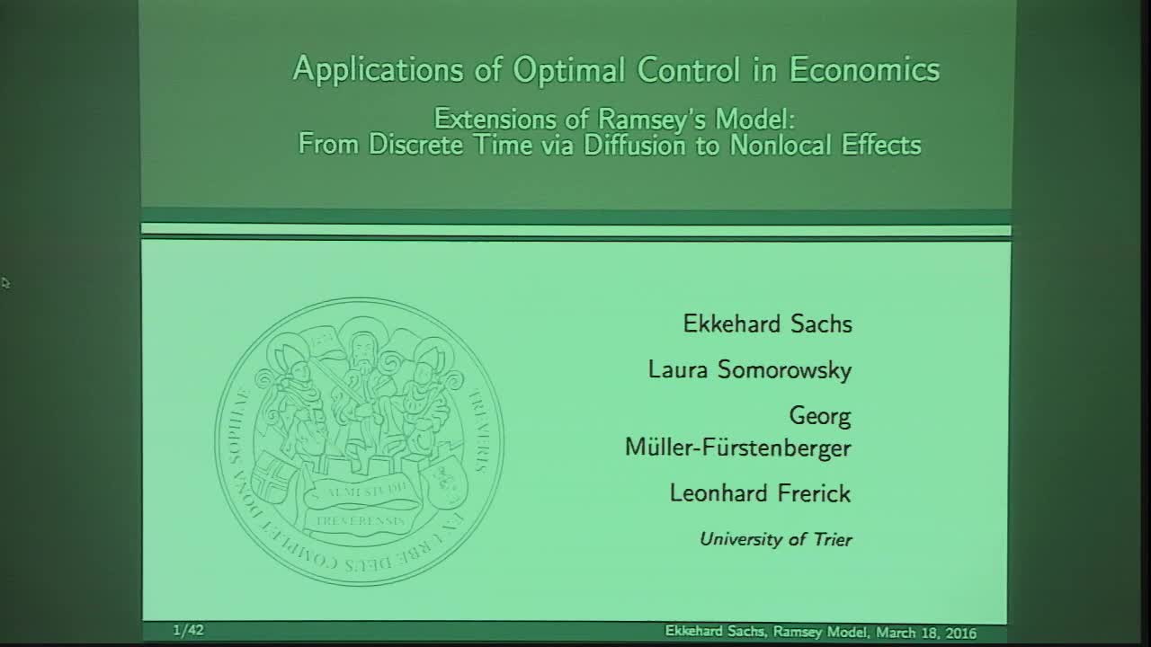 Applications of Optimal Control in Economics Thumbnail