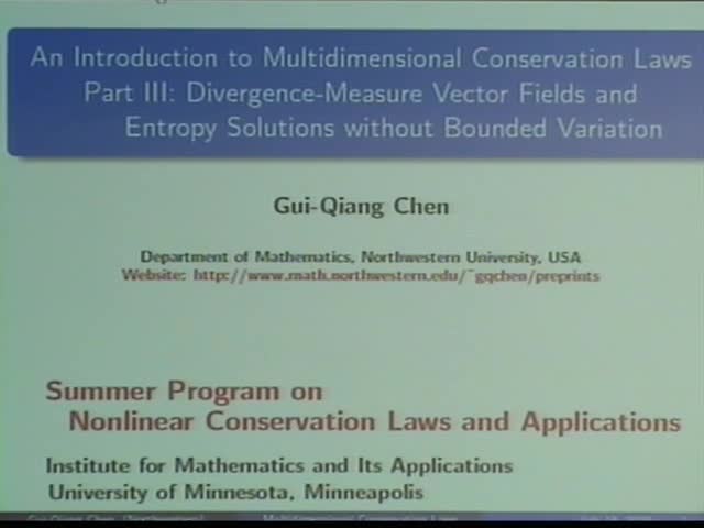 An introduction to multidimensional conservation laws. Lecture 4 Thumbnail