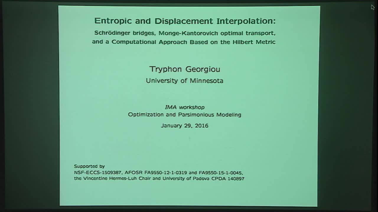 Entropic and Displacement Interpolation of Densities: A Computational Approach Based on the Hilbert Metric Thumbnail