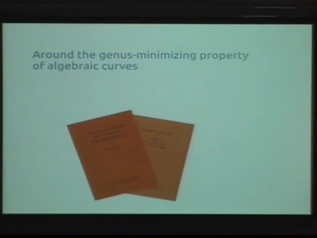 Around the genus-minimizing property of algebraic curves. Thumbnail