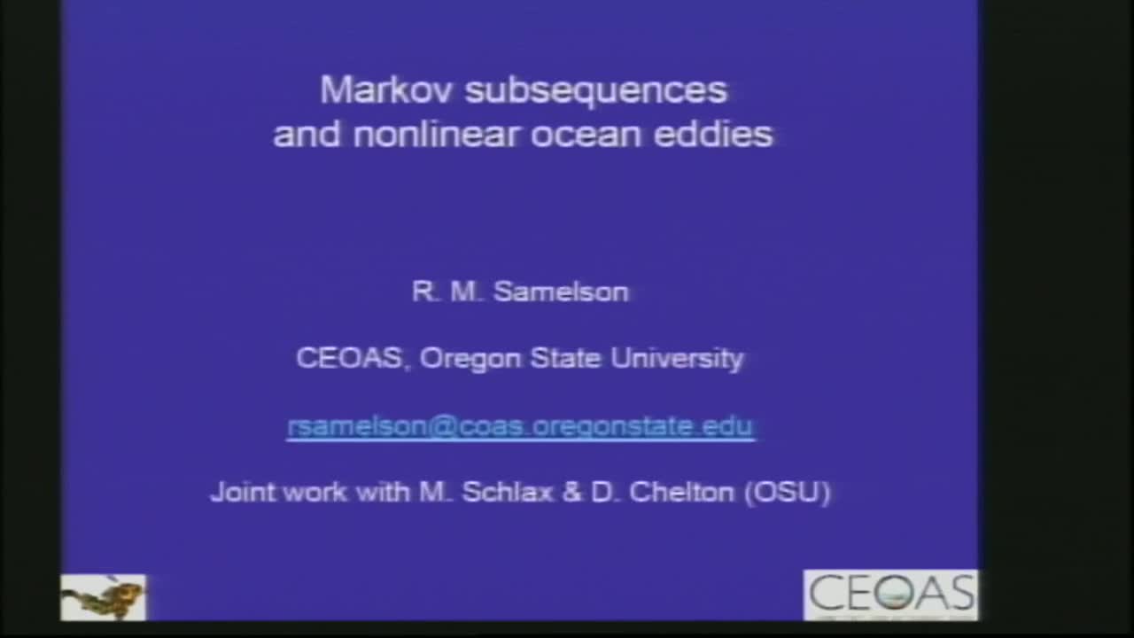 Markov Subsequences and Nonlinear Ccean Eddies Thumbnail