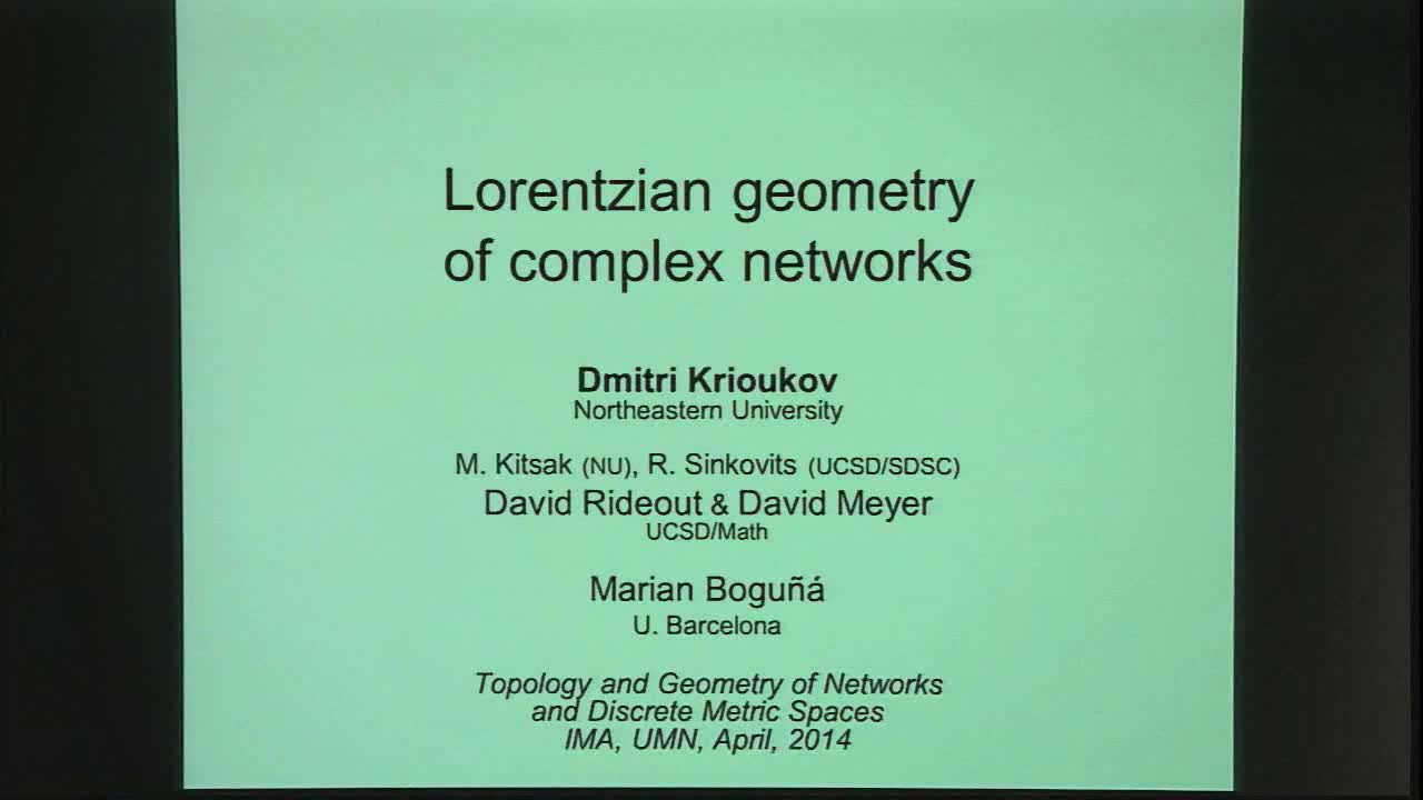 Lorentzian Geometry of Complex Networks Thumbnail