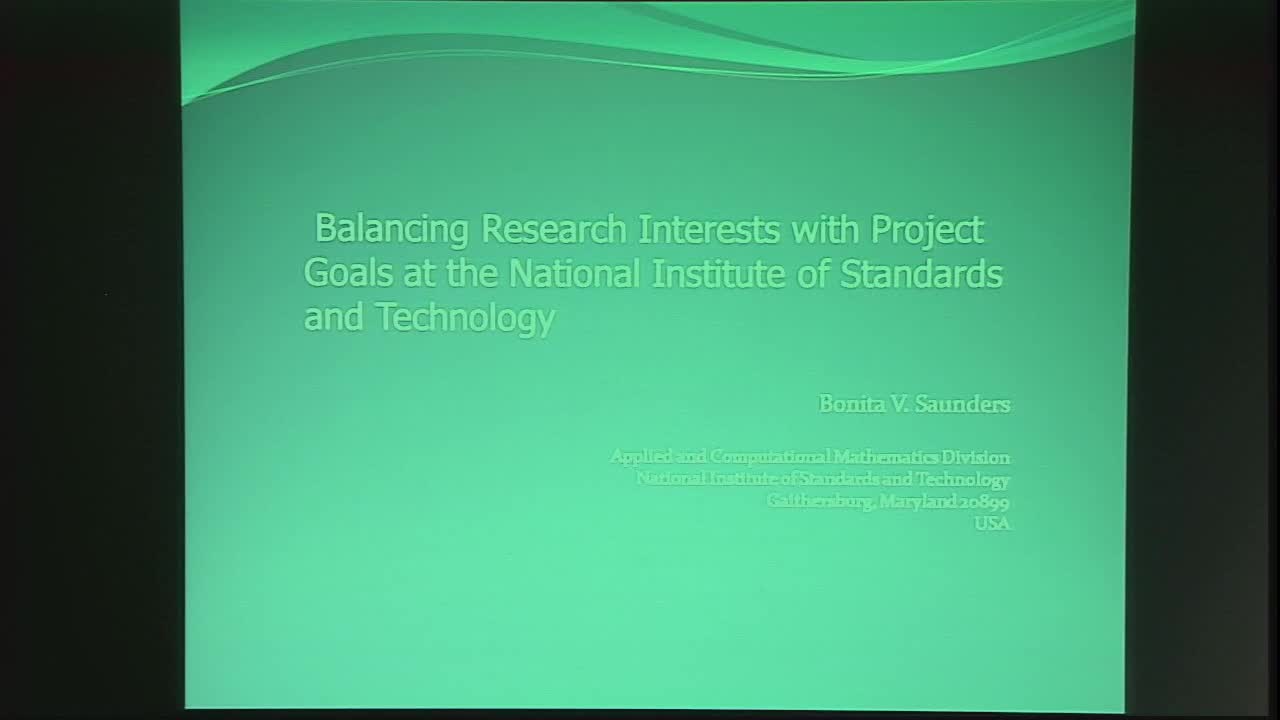 Balancing Research Interests with Project Goals at the National Institute of Standards and Technology Thumbnail