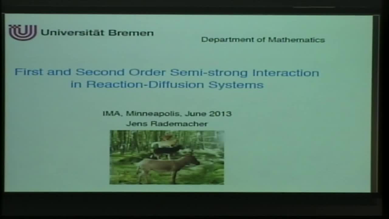 First and Second Order Semi-strong Interaction in Reaction-Diffusion Systems Thumbnail