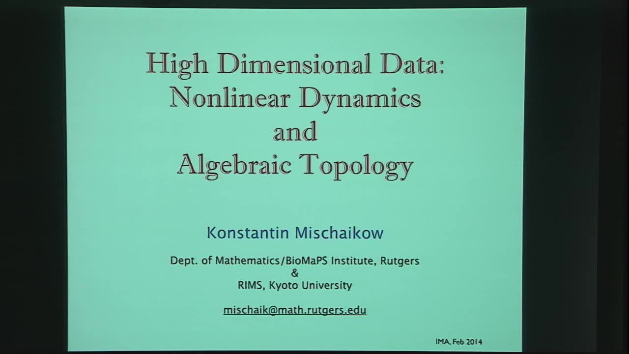 High Dimensional Data: Nonlinear Dynamics and Algebraic Topology Thumbnail