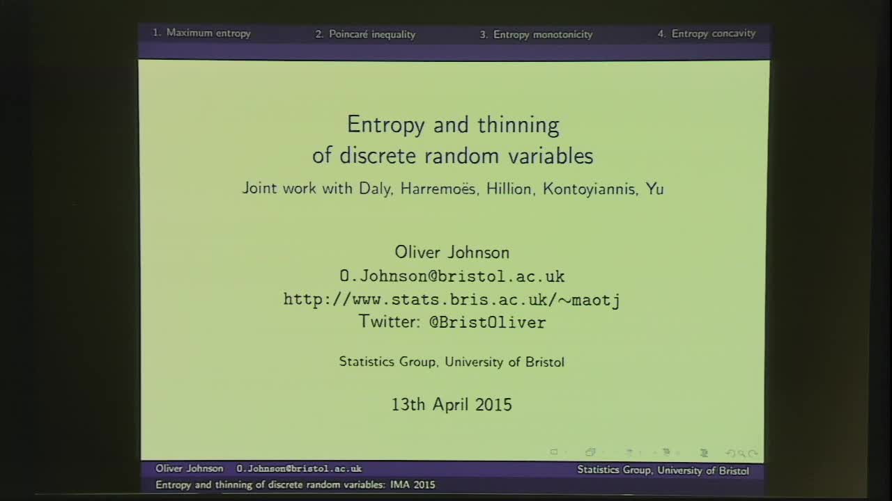 Entropy and Thinning of Discrete Random Variables Thumbnail