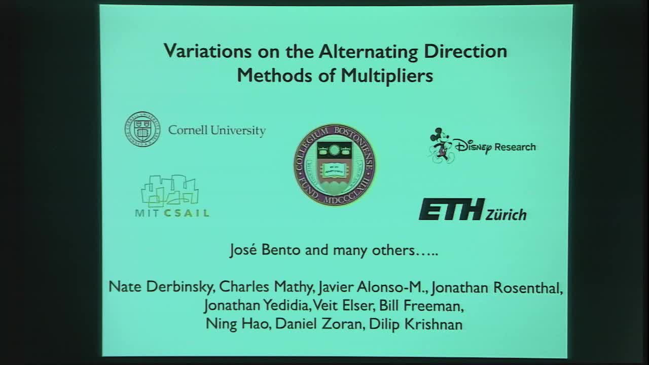 Variations on the alternating direction method of multipliers Thumbnail