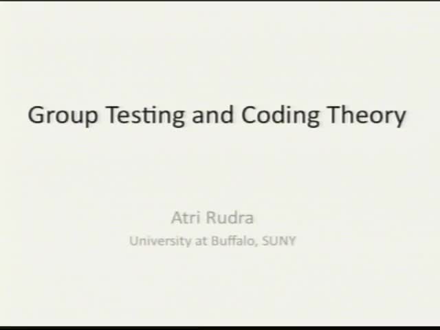 Tutorial: Group Testing and Coding Theory Thumbnail