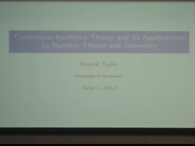 Continuous Incidence Theory and its Applications to Number Theory and Geometry Thumbnail