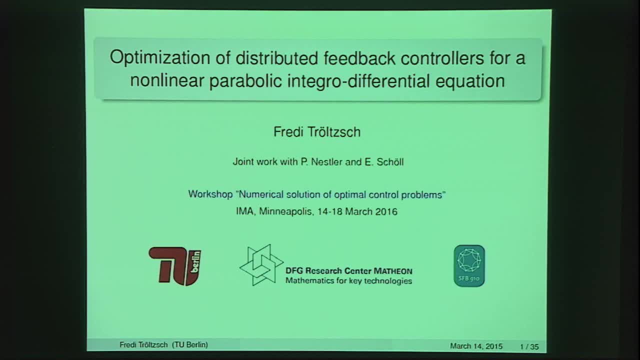 Optimization of Distributed Feedback Controllers for a Nonlinear Parabolic Integro-differential Equation Thumbnail