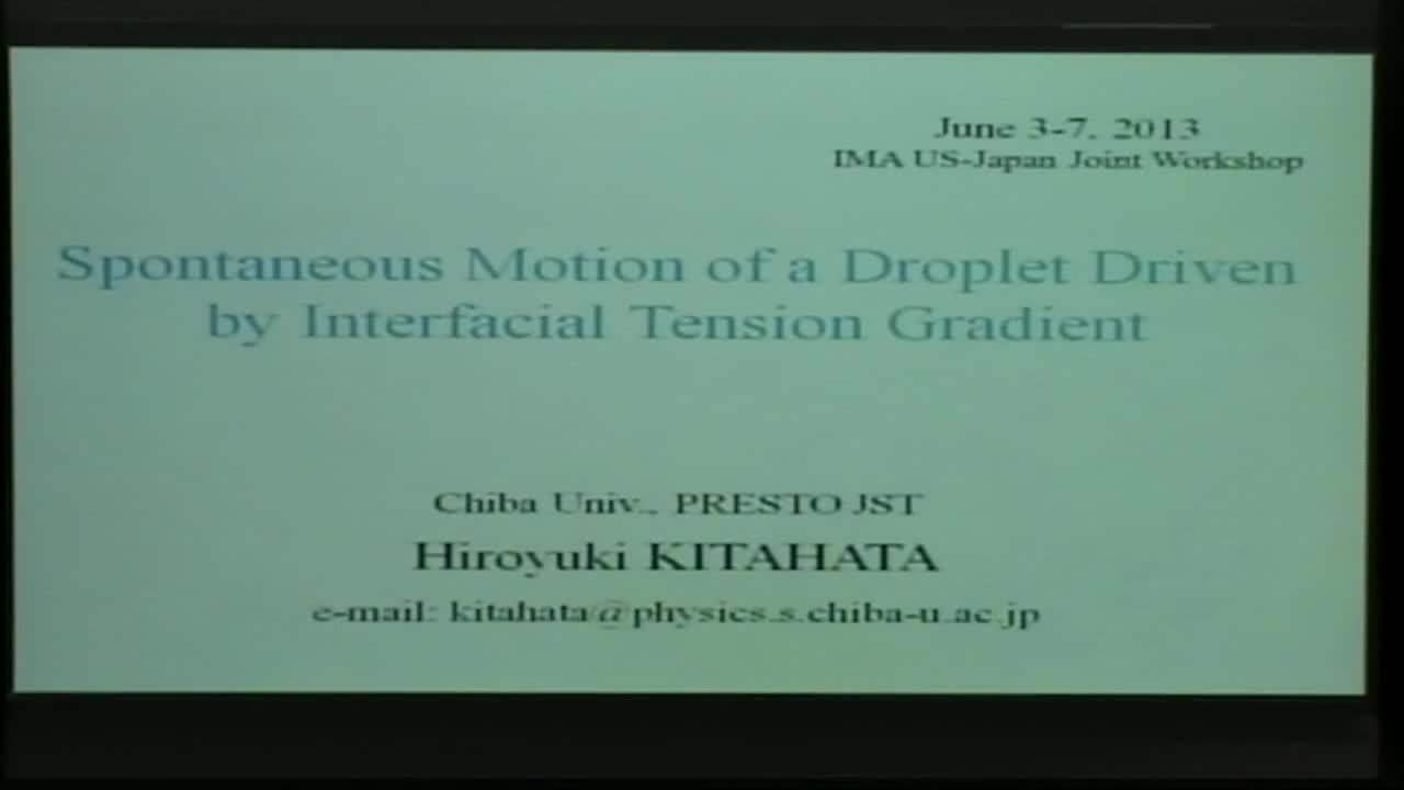 Spontaneous Motion of a Droplet Driven by Interfacial Tension Gradient Thumbnail