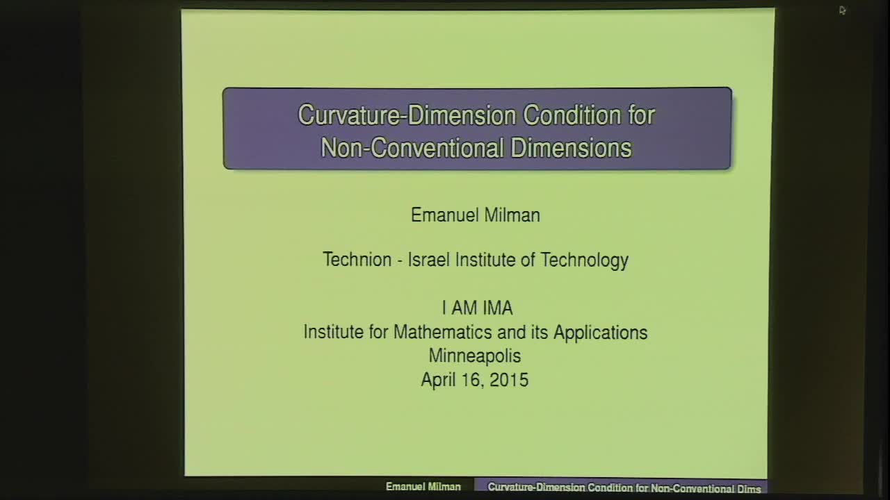 Curvature-Dimension Condition for Non-Conventional Dimensions Thumbnail