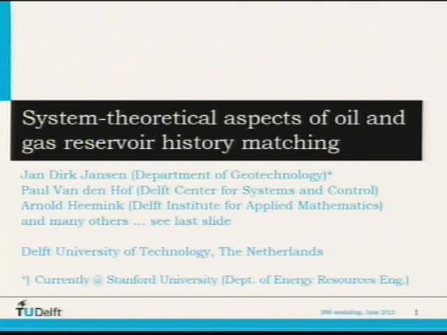 System-theoretical aspects of oil and gas reservoir history matching Thumbnail