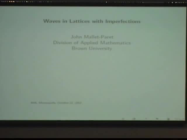 Waves in lattices with imperfections Thumbnail