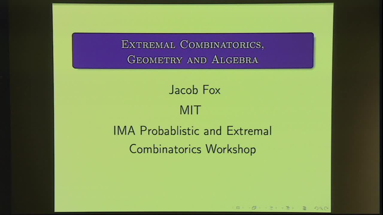 Extremal Combinatorics, Geometry, and Algebra Thumbnail