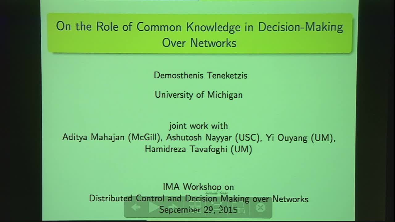 On the Role of Common Knowledge in Decision Making over Networks Thumbnail