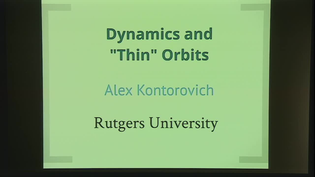 Dynamics and "Thin" Orbits
 Thumbnail