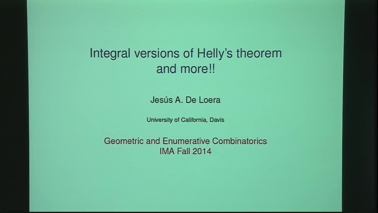 Integral Versions of Helly's Theorem Thumbnail