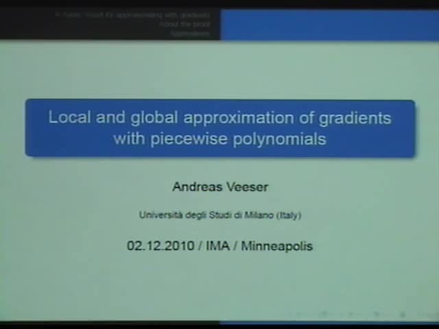 Local and global approximation of gradients with piecewise polynomials Thumbnail