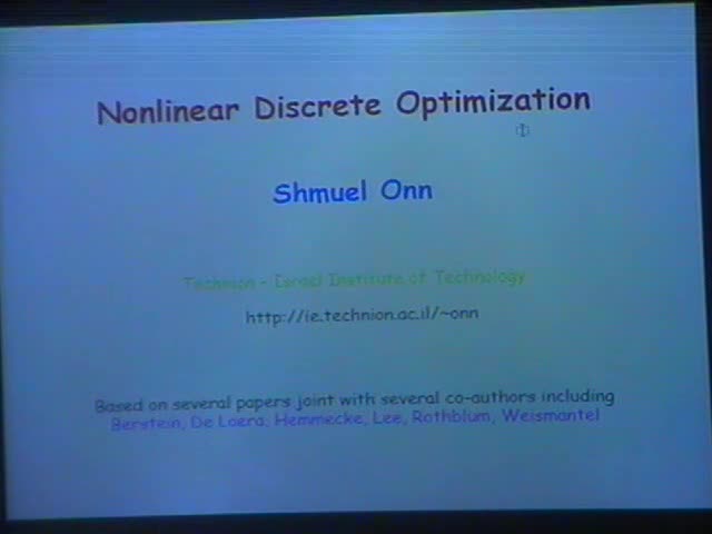 Nonlinear discrete optimization II Thumbnail